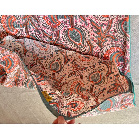 Roberta Roller Rabbit Floral Pillow Covers Pair 22" X 21.75" Orange Green Cream - Picture 9 of 9